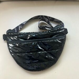 Haute Shore black patent belt bag